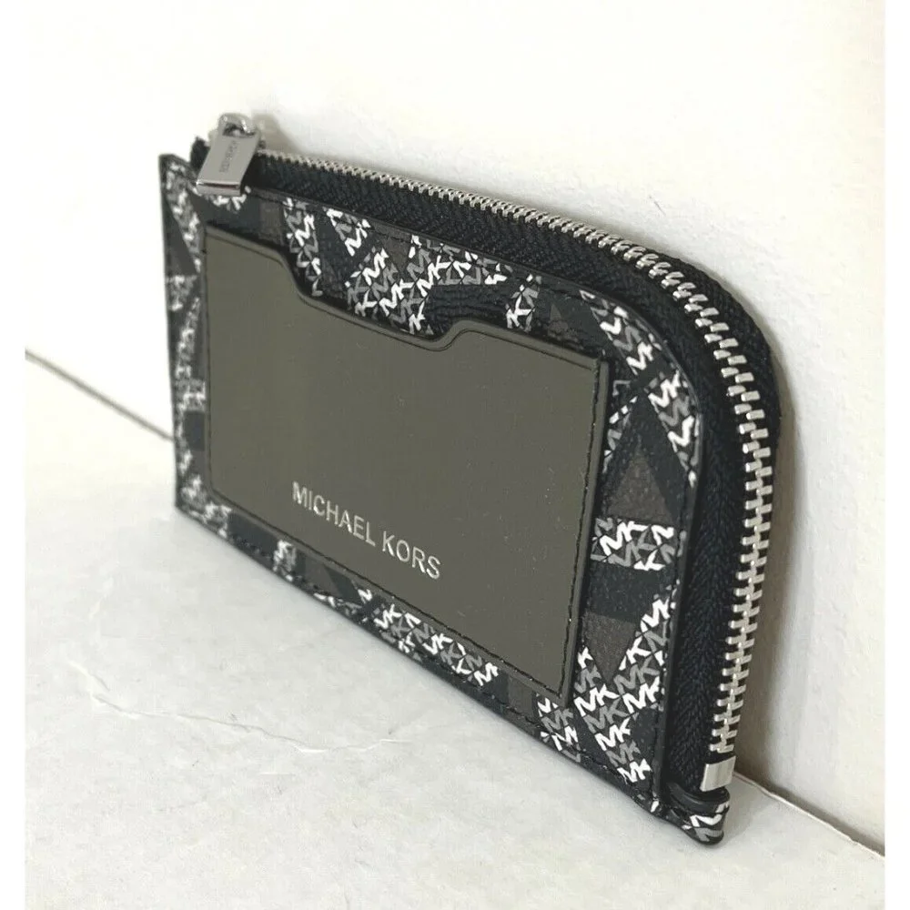 New Michael Kors Cooper L-zip wallet Olive / Army Green Multi